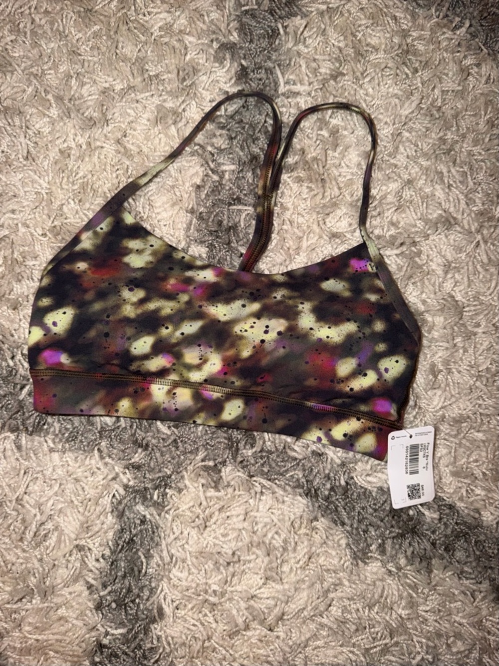 lululemon athletica multicolor camo print strappy sports bra